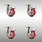 Service Caster 4 Inch 316SS Red Polyurethane Swivel Top Plate Caster Set Total Lock Brake SCC SCC-SS316TTL20S414-PPUB-RED-4 - alternate 1